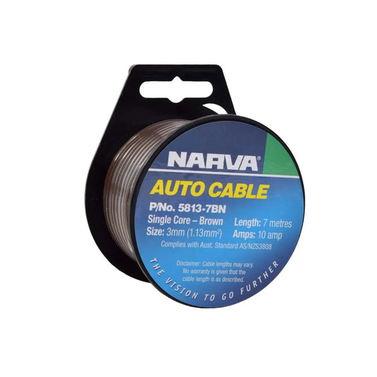 Narva Single Core Cable 3mm 10A 7m Brown