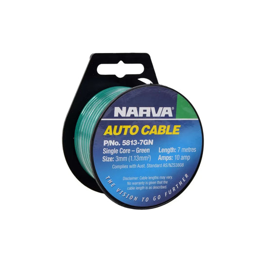 Narva Single Core Cable 3mm 10A 7m Green