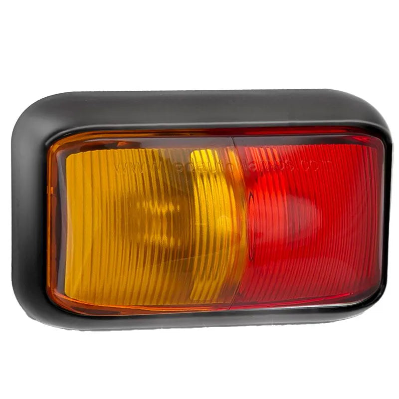 LED Side Position Marker Light Red/Amber 12-24V Black Base 35x58x21mm