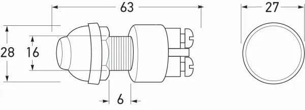 Hella Push Button Switch 60A 12V 40A 24V 16mm