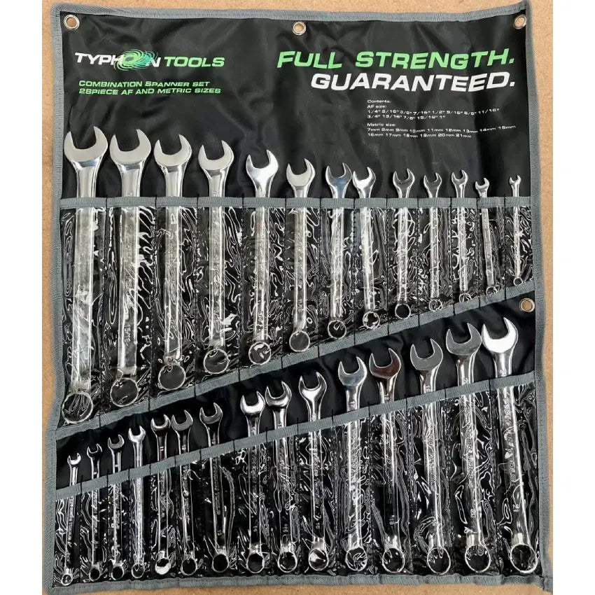28pce Combination Spanner Set AF & Metric Chrome Vanadium