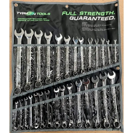 28pce Combination Spanner Set AF & Metric Chrome Vanadium