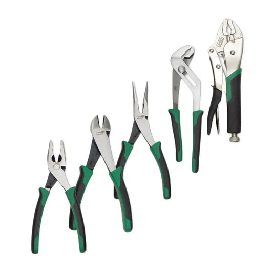 5pce Plier Set Chrome Nickel Insulated Handles