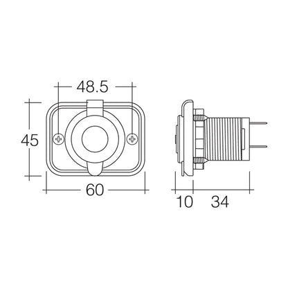 Narva Heavy-Duty Flush Mount Accessory Socket 20A 12V