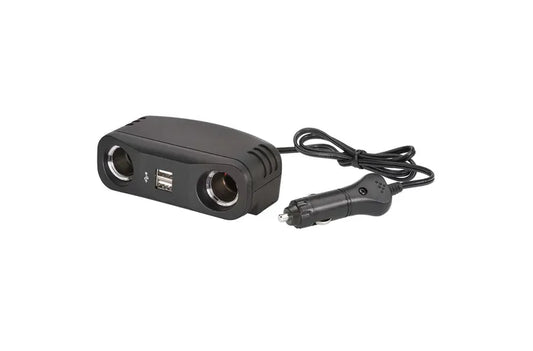 Narva Cigarette Lighter Plug With Lead Accessory And Dual USB Sockets 10A 12V