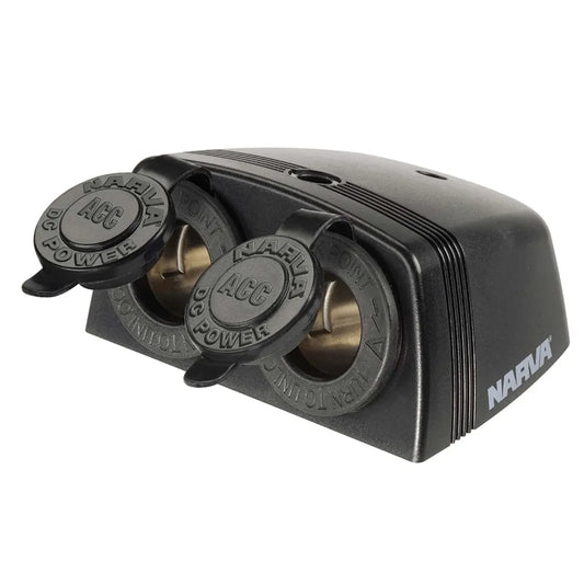 Narva Heavy-Duty Twin Surface Mount Accessory Sockets 20A 12V