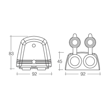 Narva Heavy-Duty Twin Surface Mount Accessory And Engel Type Sockets 20A 12V