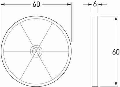 Hella Reflector Round White 60mm Screw Mount ADR
