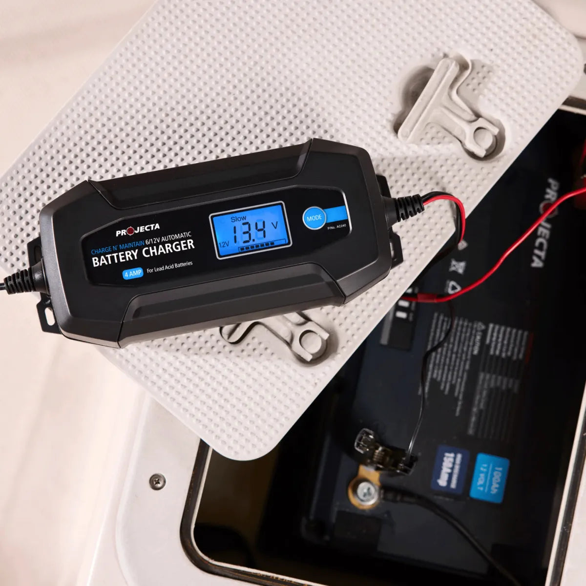 Projecta Charge N Maintain 6V-12V 4A 8 Stage Automatic Battery Charger