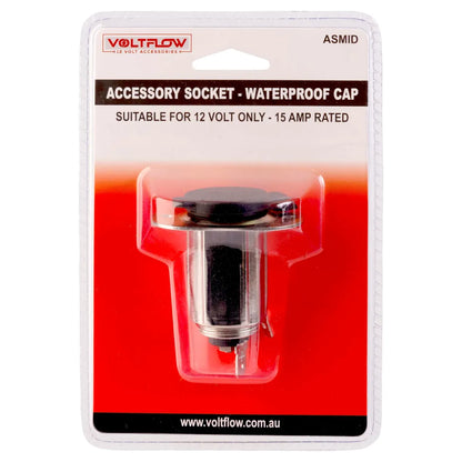 VoltFlow 12V Metal Accessory Socket 15A With Waterproof Cap