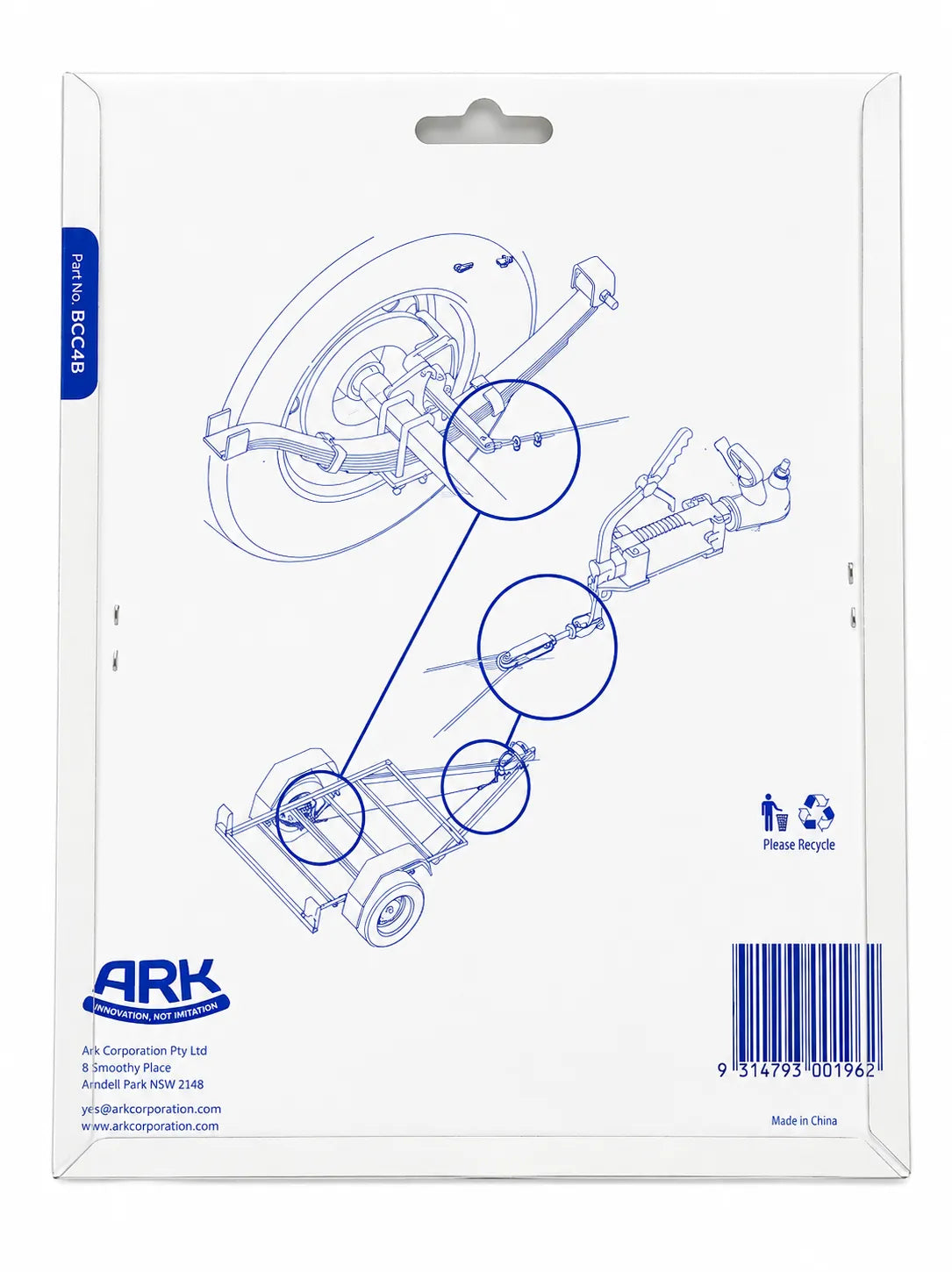 ARK Brake Cable 4mm x 8 Metres Galvanised With Clamps