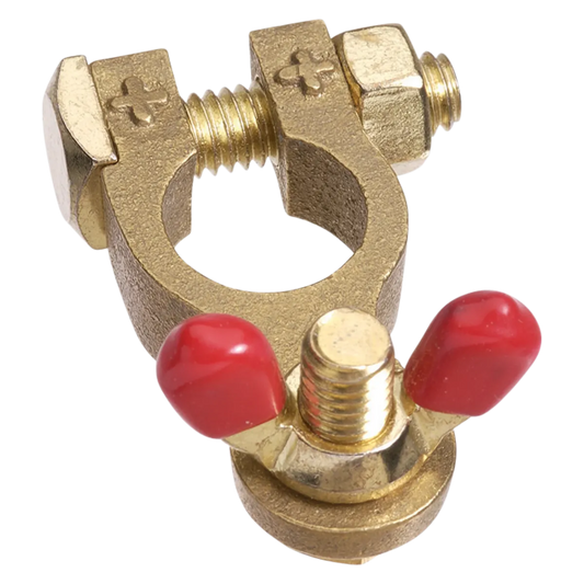 Projecta Brass Battery Terminal Wingnut Positive 5/16" (8mm) Stud