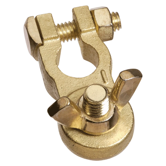 Projecta Brass Battery Terminal Heavy Duty Wingnut Negative 3/8" (10mm) Stud