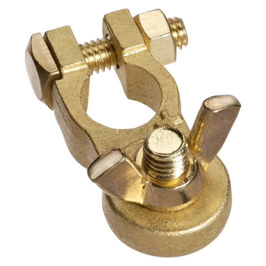Projecta Brass Battery Terminal Heavy Duty Wingnut Positive 3/8" (10mm) Stud