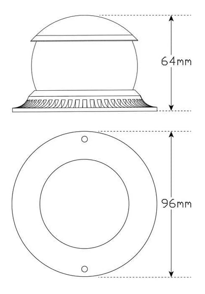 Mini LED Beacon Amber Lens 10-48V 96x64mm IP67