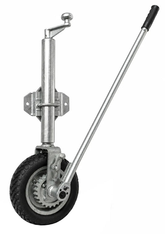 Manutec 10" Swing-Up Weld-On Jockey Wheel Easy Mover Ratchet 750kg
