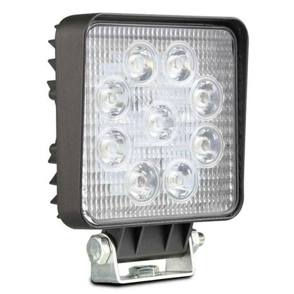 27W LED High Powered Square Work Lamp 9-32V 107x128x45mm IP67 1080lm