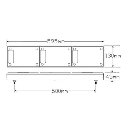 LED Combination Lamp 12-24V Jumbo Stop/Tail/Ind/ Reverse 595x130x47mm