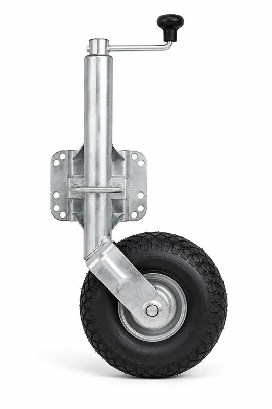 Manutec 10" Swing-Up U-Bolt Pneumatic Jockey Wheel Steel Centre 350kg