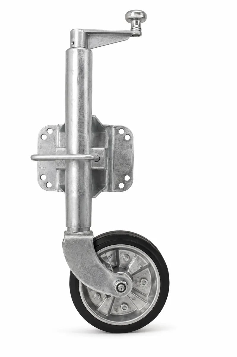 Manutec 8" Swing-Up U-Bolt Jockey Wheel Roller Bearing Heavy Duty Bracket 750kg