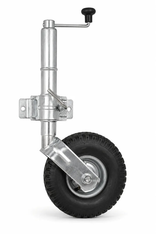 Manutec 10" Weld-On Pneumatic Jockey Wheel Steel Centre Eco Clamp 350kg