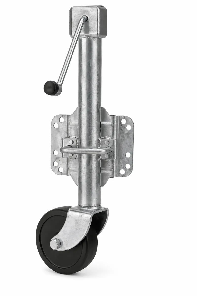 Manutec 6" Swing-Up U-Bolt Jockey Wheel Side-Wind Nylon Bore Web Std Brkt 500kg