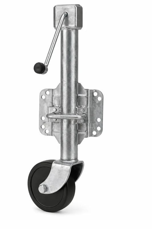 Manutec 6" Swing-Up U-Bolt Jockey Wheel Side-Wind Nylon Bore Web Std Brkt 500kg