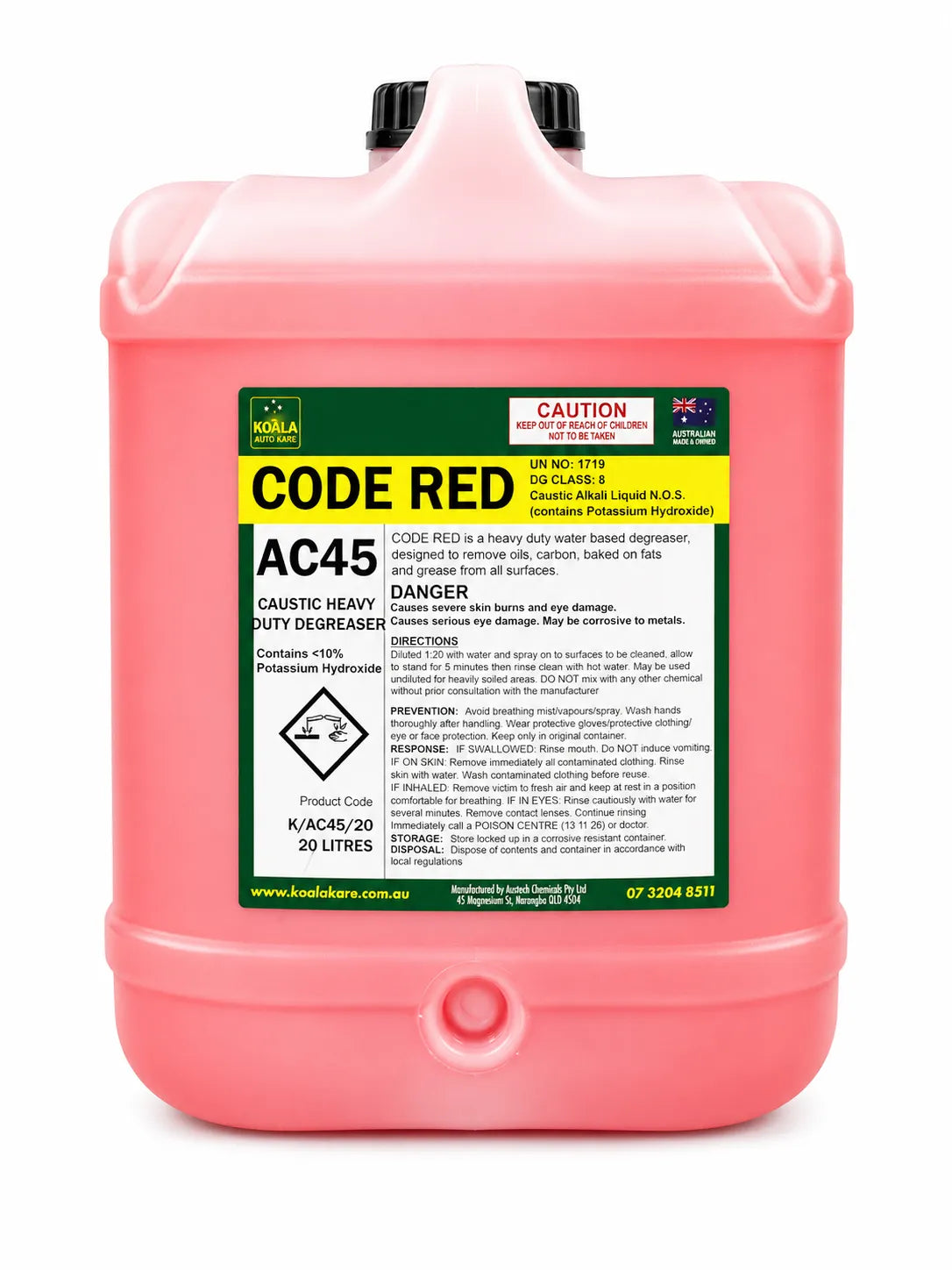 Koala Auto Kare Code Red Heavy Duty Alkaline Degreaser 20L