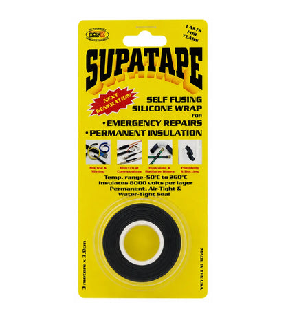Supatape Self-Fusing Silicone Rubber Tape Black 11m x 25mm