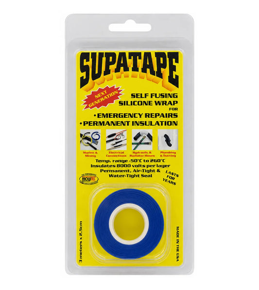 Supatape Self-Fusing Silicone Rubber Tape Blue 3m x 25mm