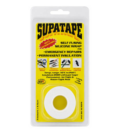 Supatape Self-Fusing Silicone Rubber Tape White 3m x 38mm