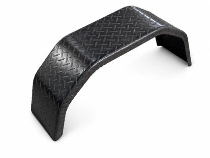 Single Checker Plate Steel 4-Fold Mudguard Suits 14 Inch Road Wheels