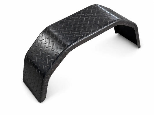 Single Checker Plate Steel 4-Fold Mudguard Suits 14 Inch Road Wheels