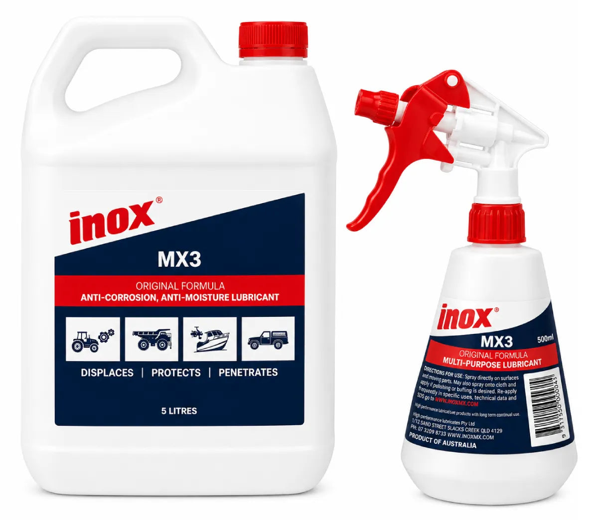 Inox MX3 Anti-Corrosion Lubricant 5L + 500ml Spray Bottle