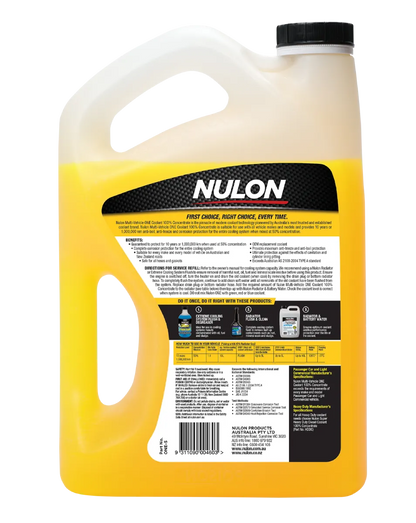 Nulon Multi-Vehicle ONE Coolant 100% Concentrate 5L