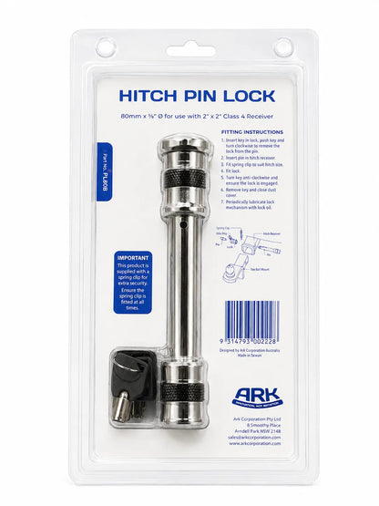 ARK Hitch Pin Lock Slim Line Design Suits 50mm Class 4 Receiver