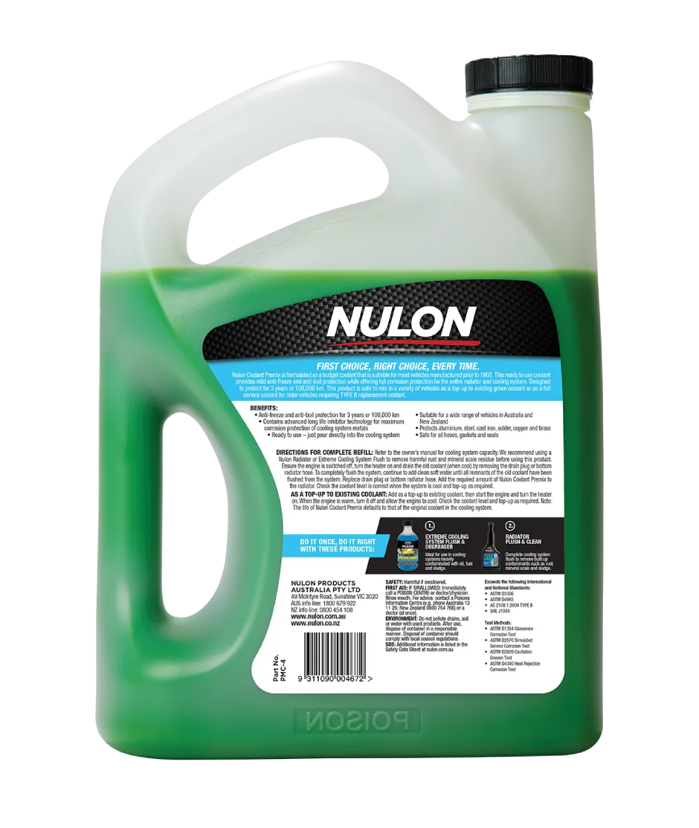 Nulon Coolant Premix 4L