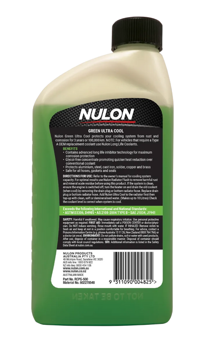 Nulon Green Ultra Cool 100% Concentrate 500ml