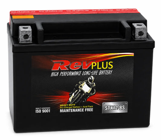 RevPlus STX12-BS 180CCA 10Ah Powersport Battery