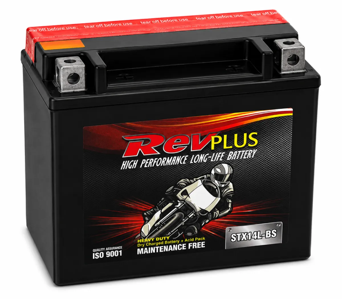RevPlus STX14L-BS 200CCA 12Ah Powersport Battery Positive Right