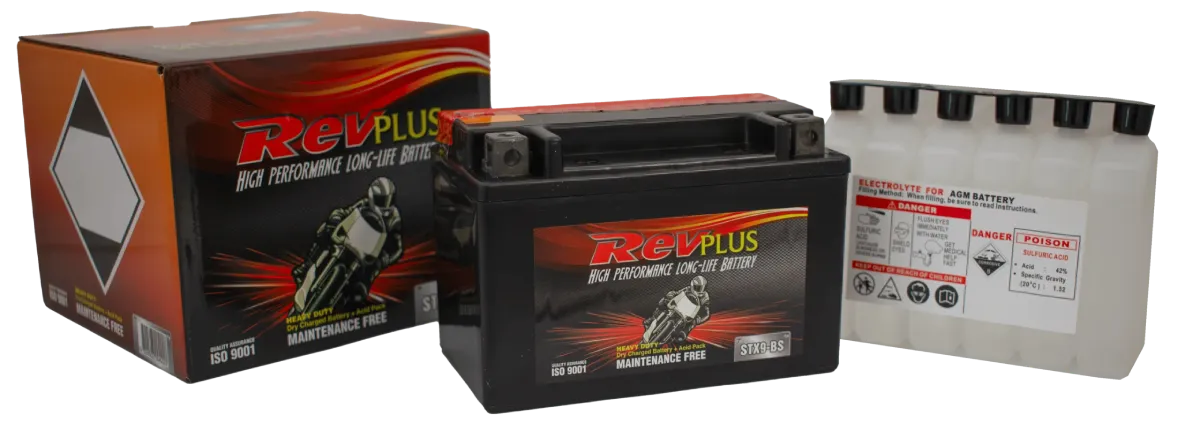 RevPlus STX9-BS 120CCA 8Ah Powersport Battery
