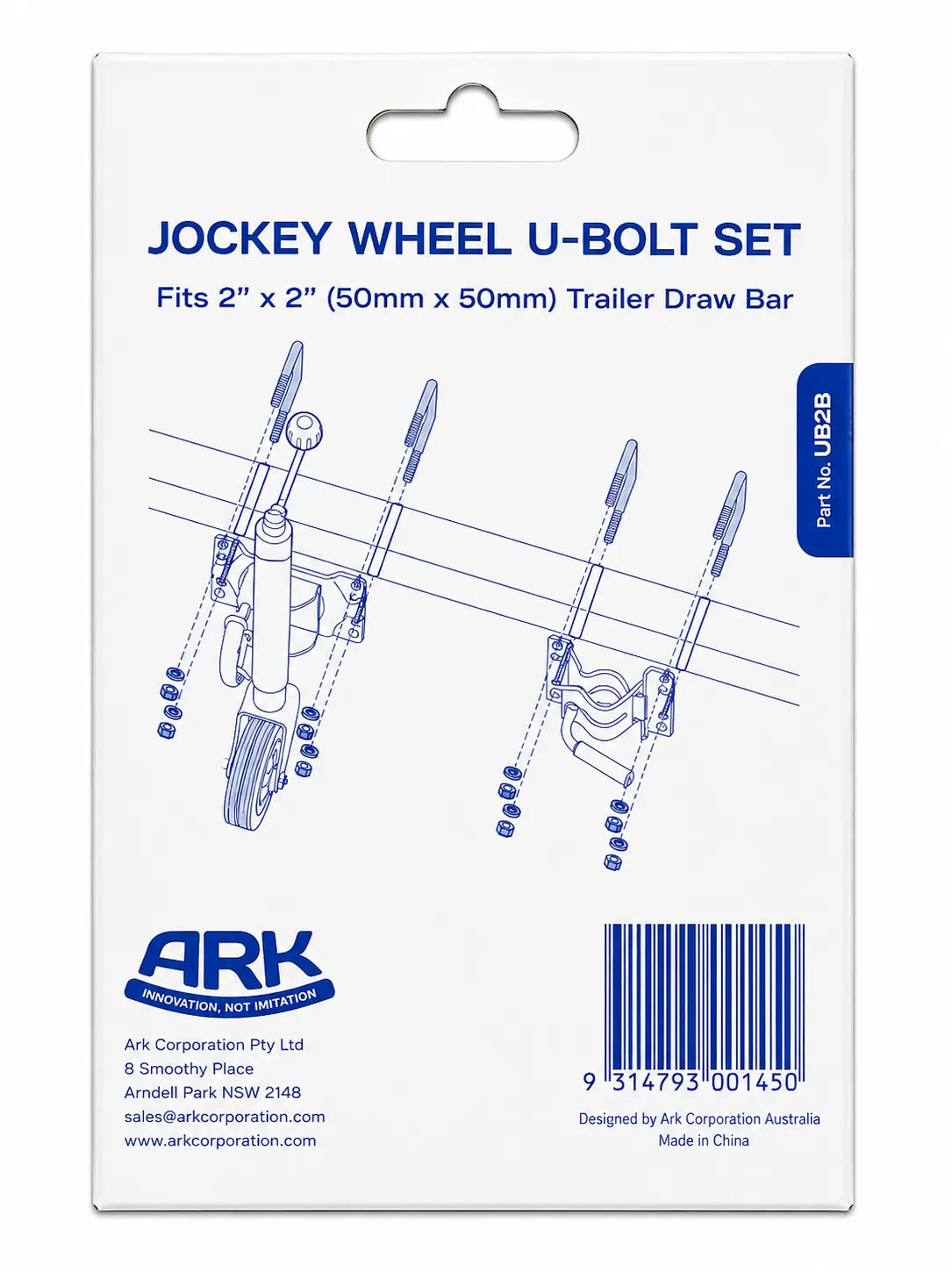 ARK U-Bolts 50mm x 50mm Drawbar Set Of 2