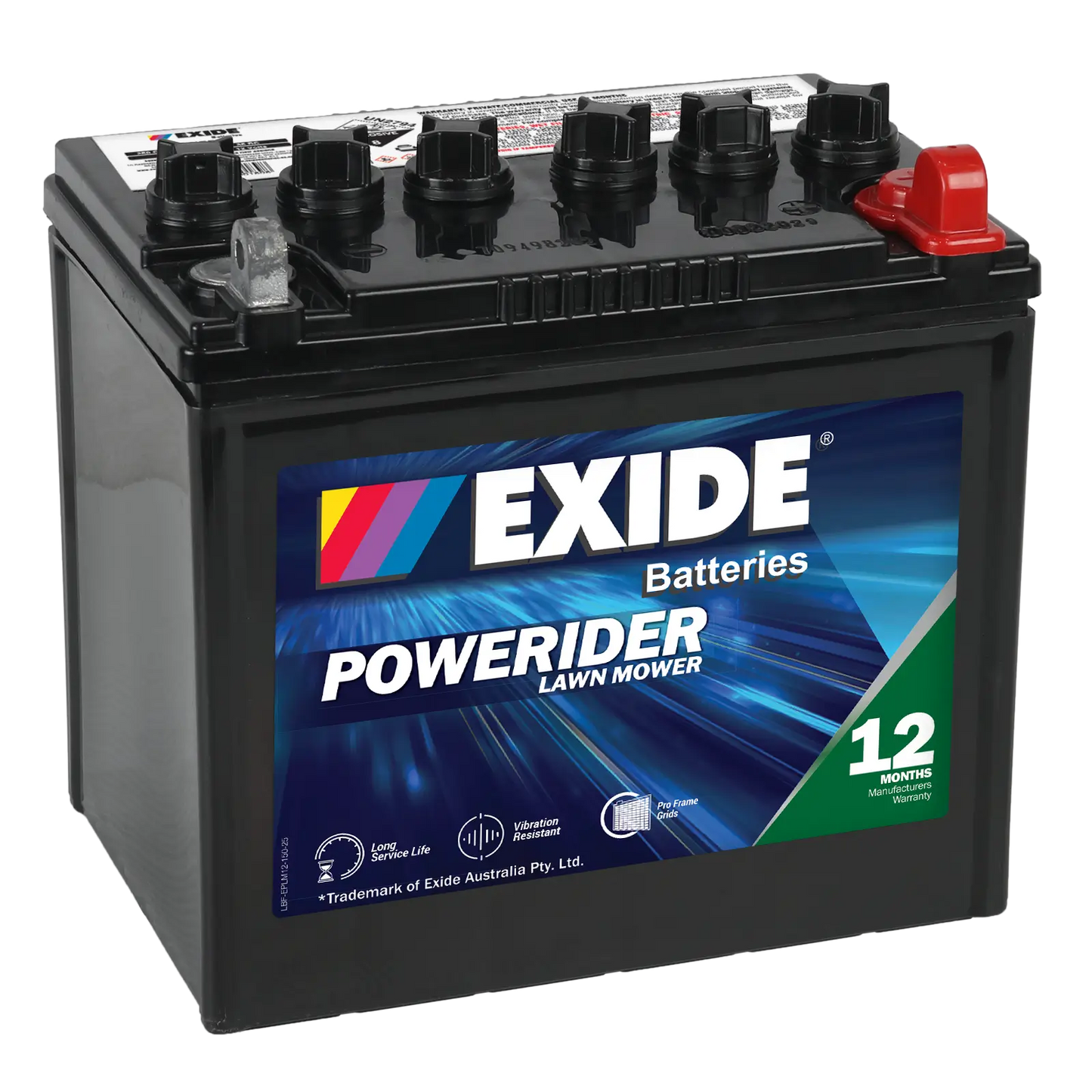 Exide Powerider N05 250CCA 27Ah Ride-On Mower Battery Positive Right