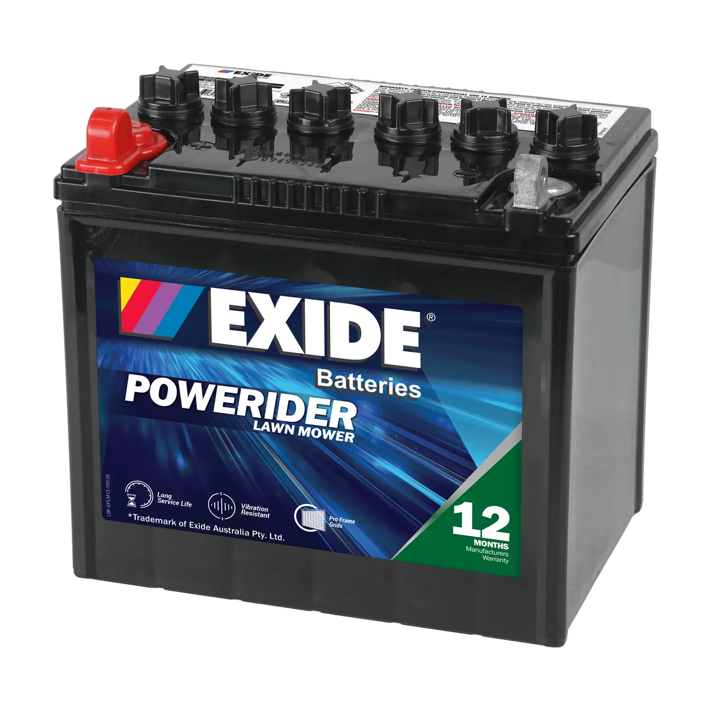 Exide Powerider N06 250CCA 27Ah Ride-On Mower Battery Positive Left