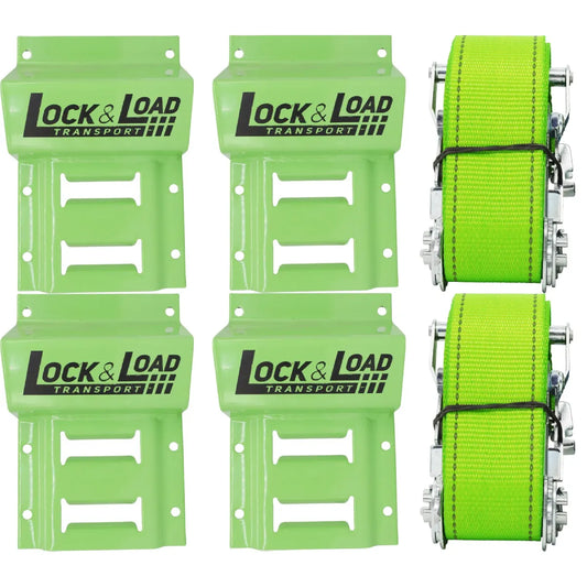 Wheel Chock Kit with E-Clip Straps 50mm x 1.8m 2000kg
