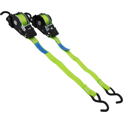 Retractable Ratchet Straps 25mm x 3.6m 340kg Pair