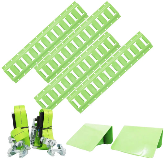 Adjustable E-Chock Kit 2 x 600mm E-Tracks 2 x 3.65m Straps 2000kg