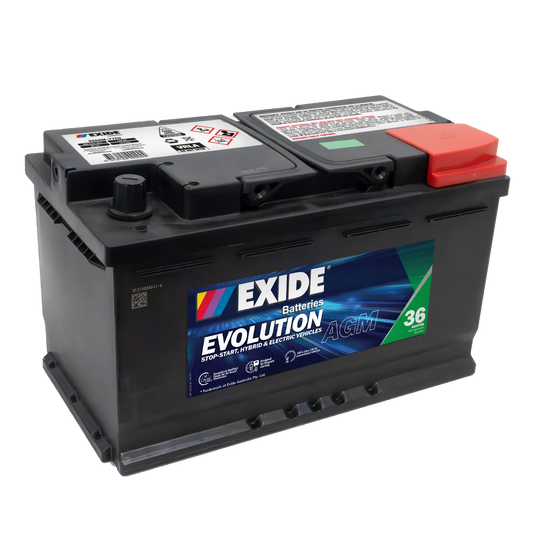 Exide Evolution N77H AGM 800CCA 80Ah Stop-Start Battery