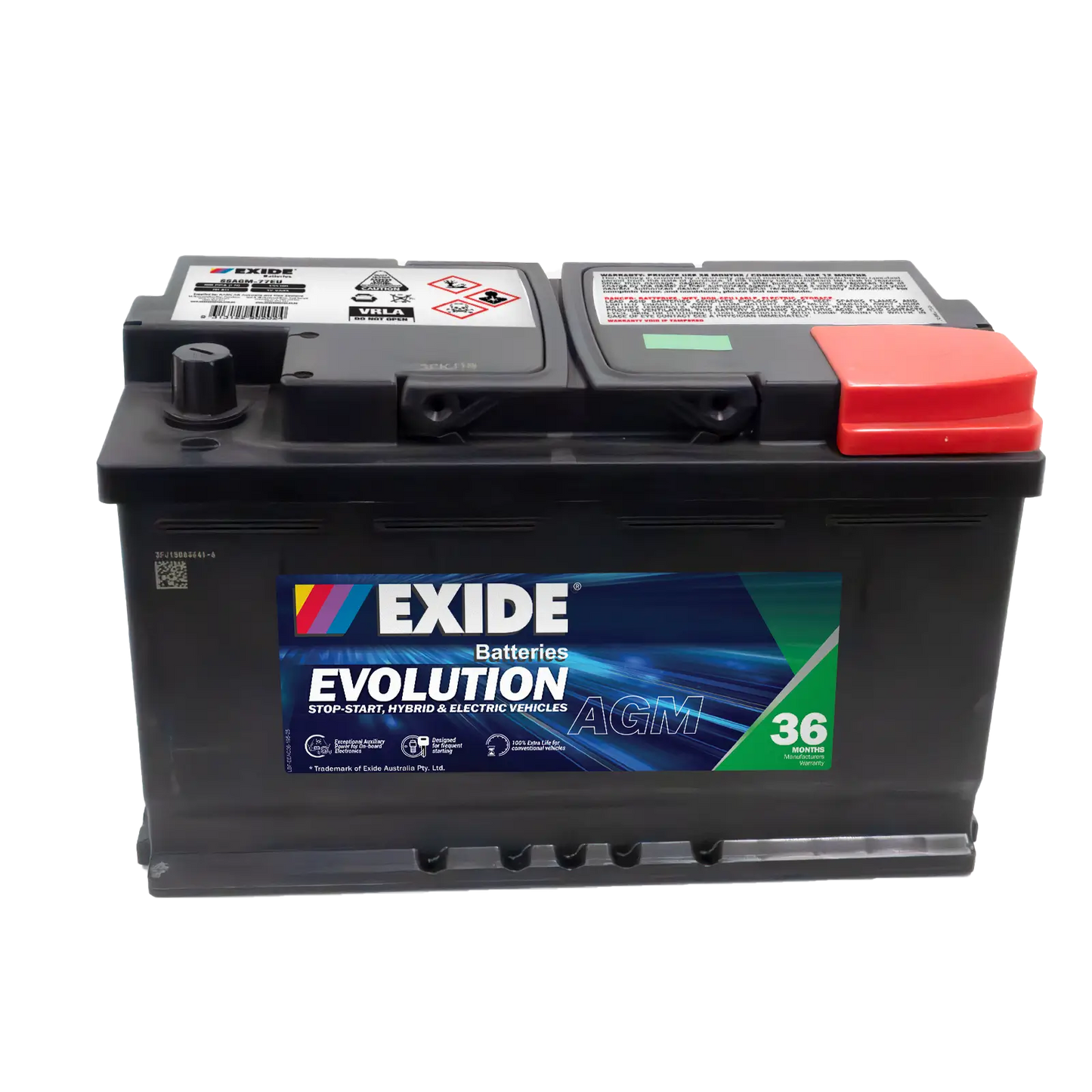 Exide Evolution N77H AGM 800CCA 80Ah Stop-Start Battery