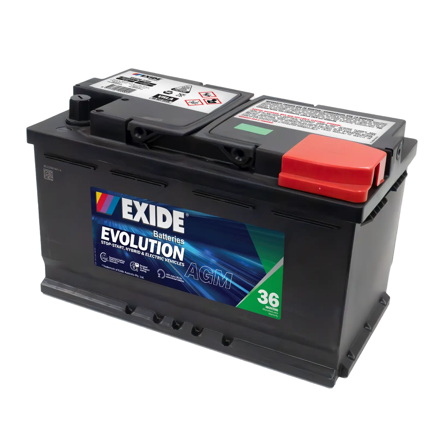 Exide Evolution N77H AGM 800CCA 80Ah Stop-Start Battery